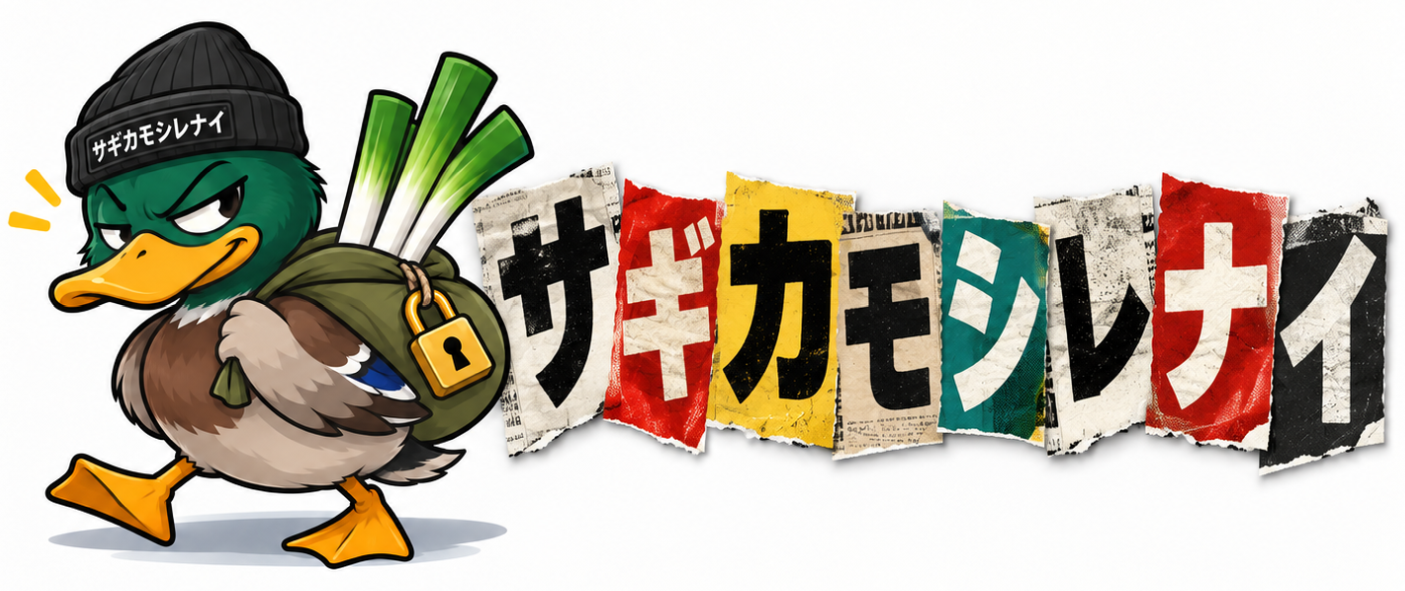 サギカモシレナイ ロゴ